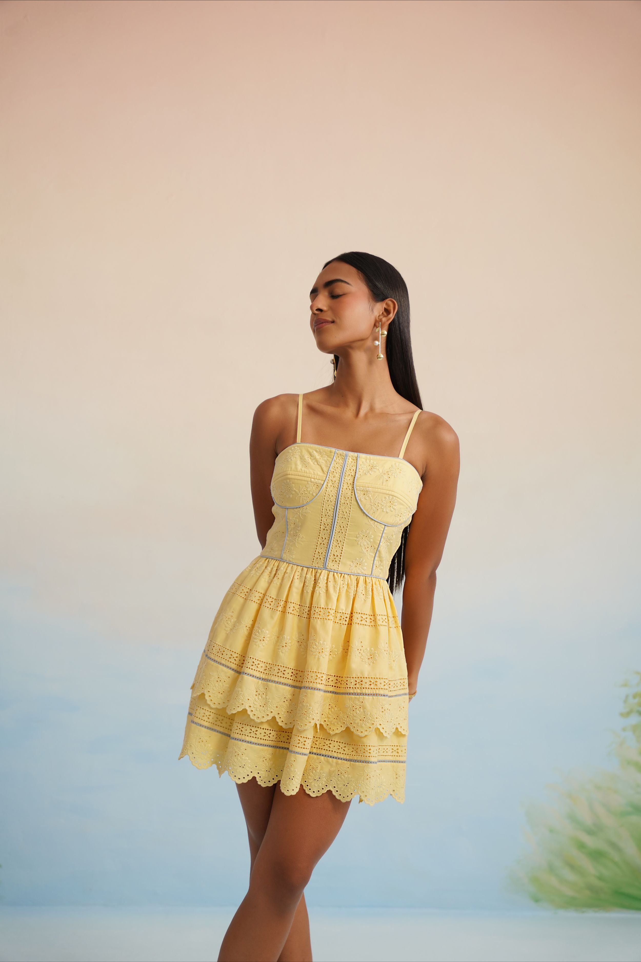 Women's Marigold Eyelet Mini Dress