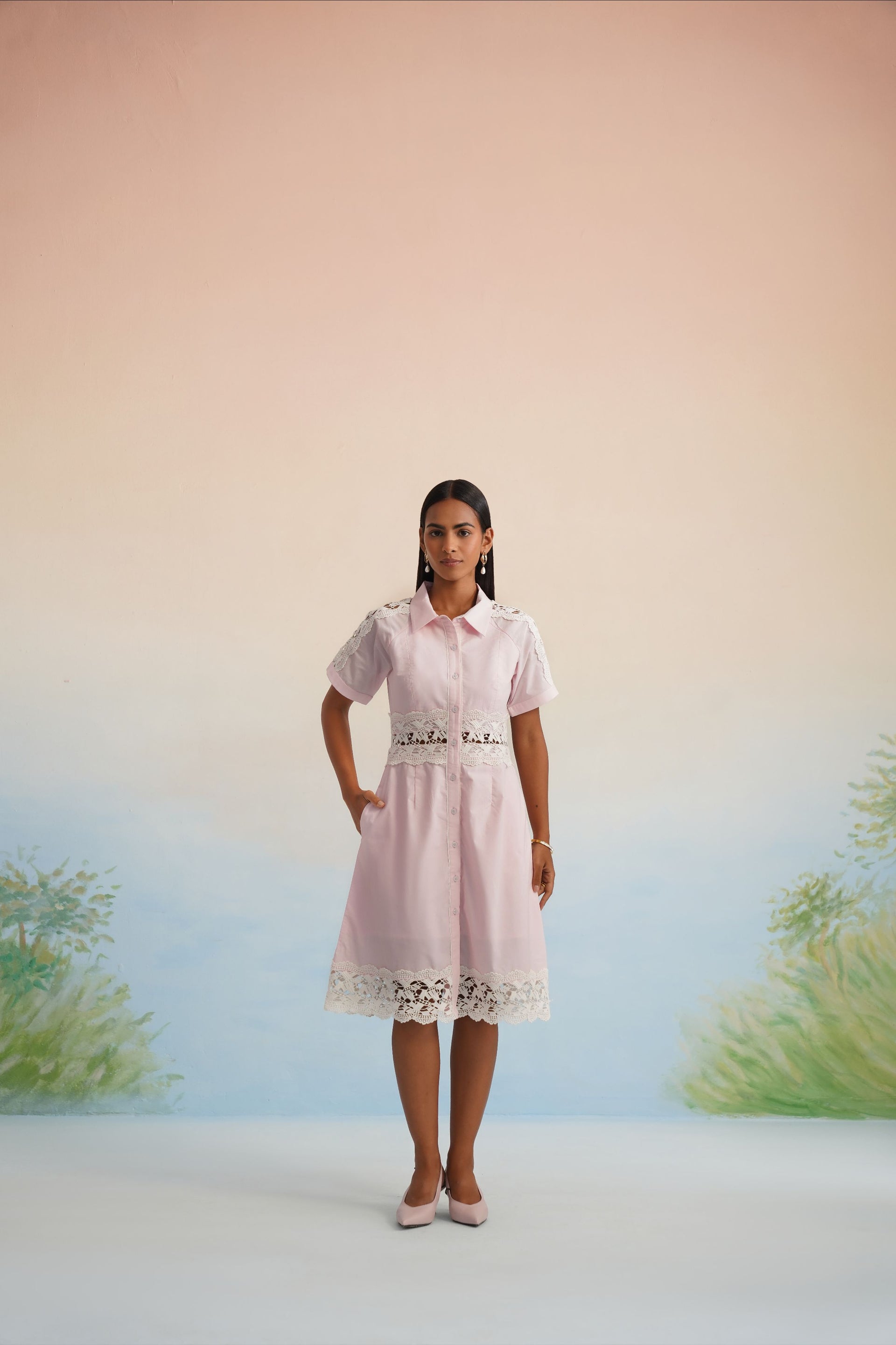 The Blush Bloom Lace Mini Dress