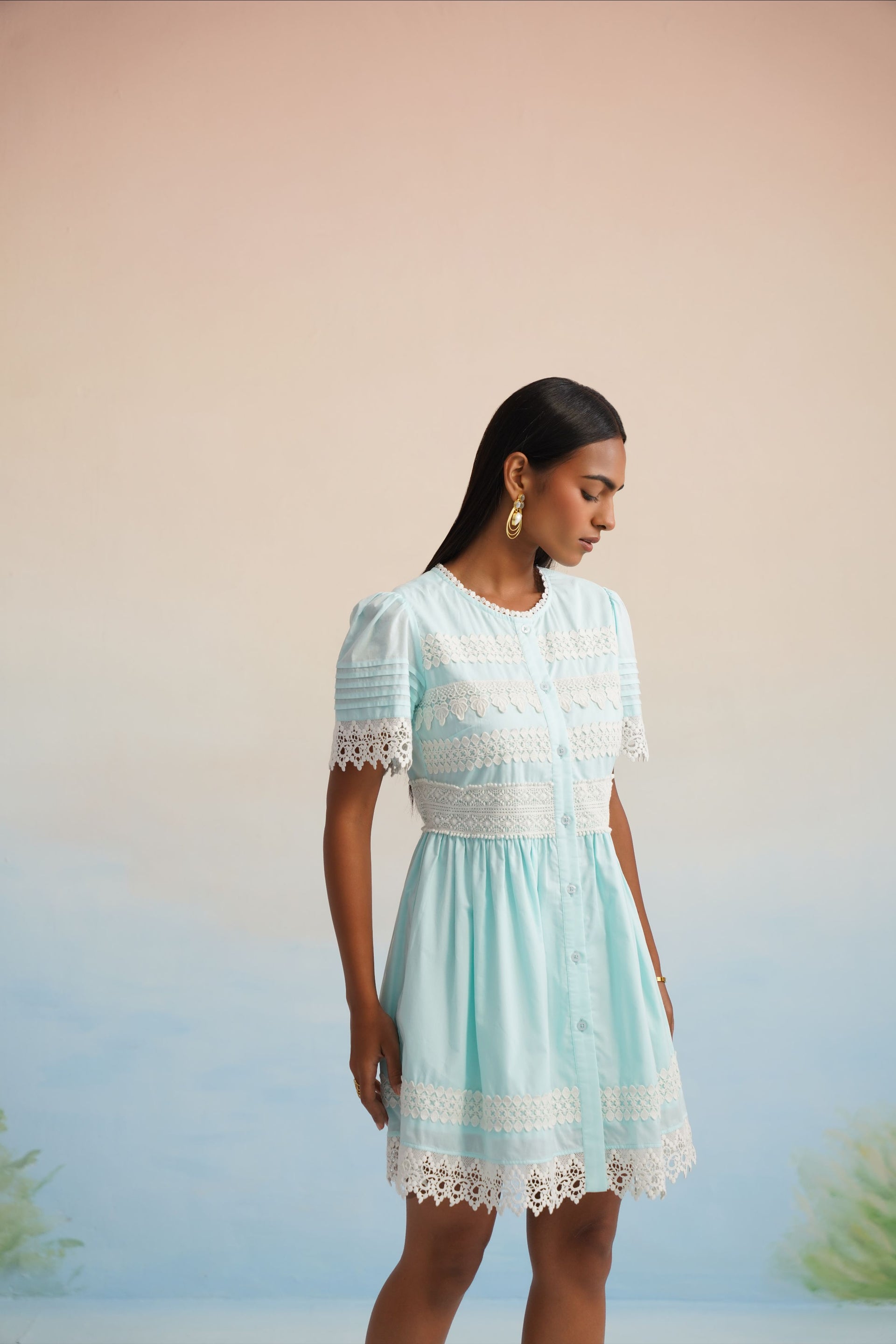 The Bluebell Lace Mini Dress