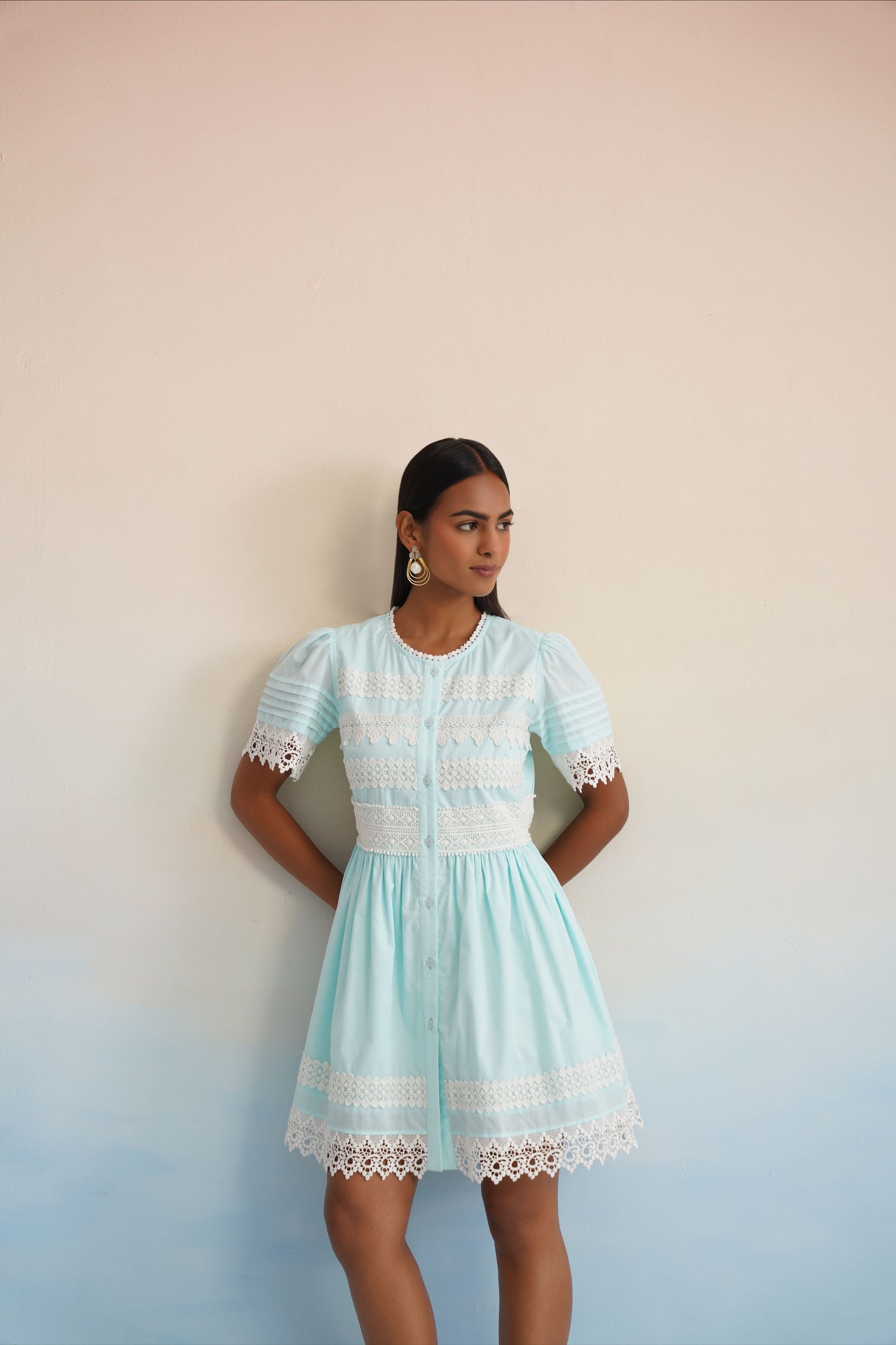 The Bluebell Lace Mini Dress