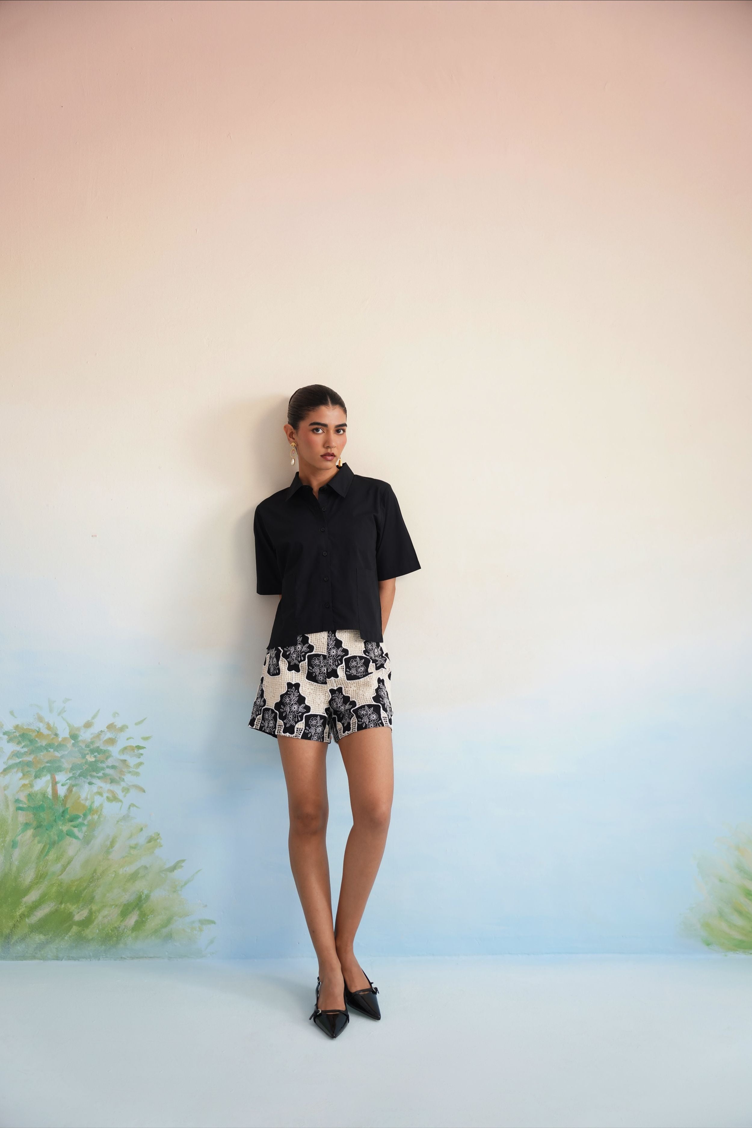 Bulevar Blossom - The Onyx Motif Shirt & Short Set