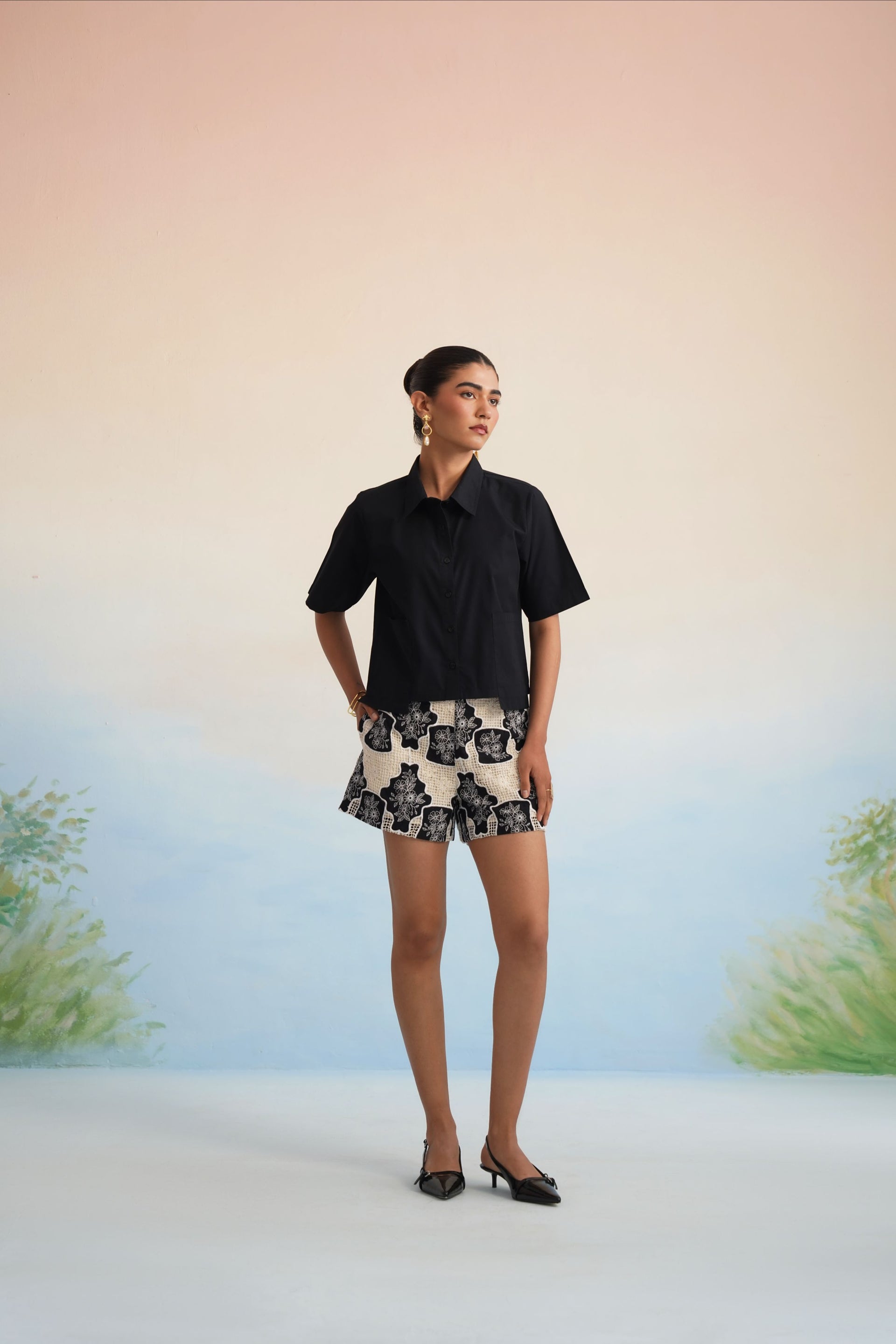 The Onyx Motif Shirt & Short Set