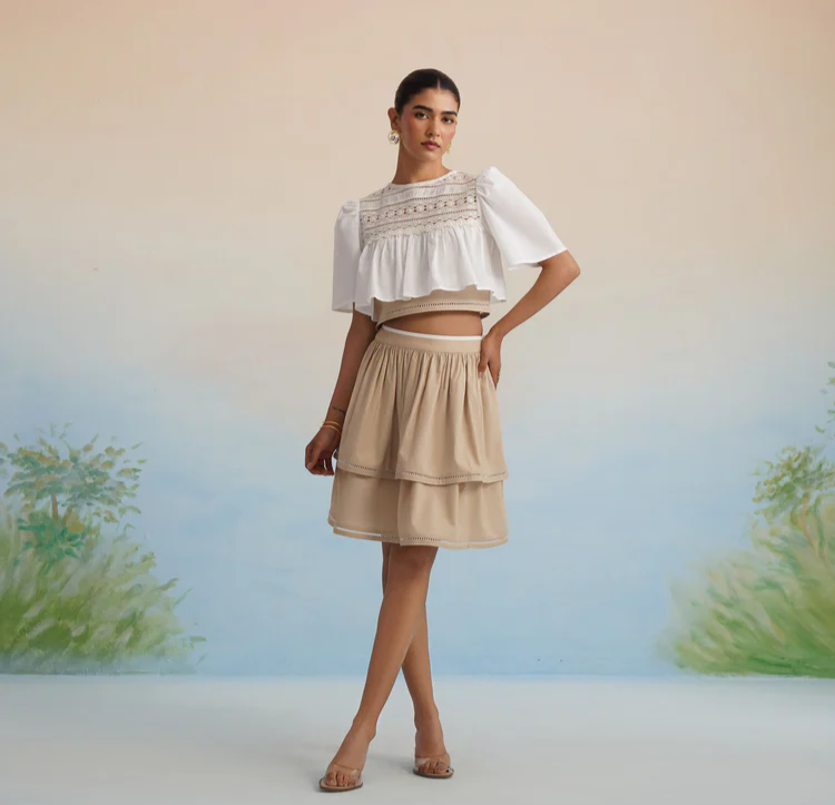 Bulevar Blossom - The Biscotti Tiered Skirt Set