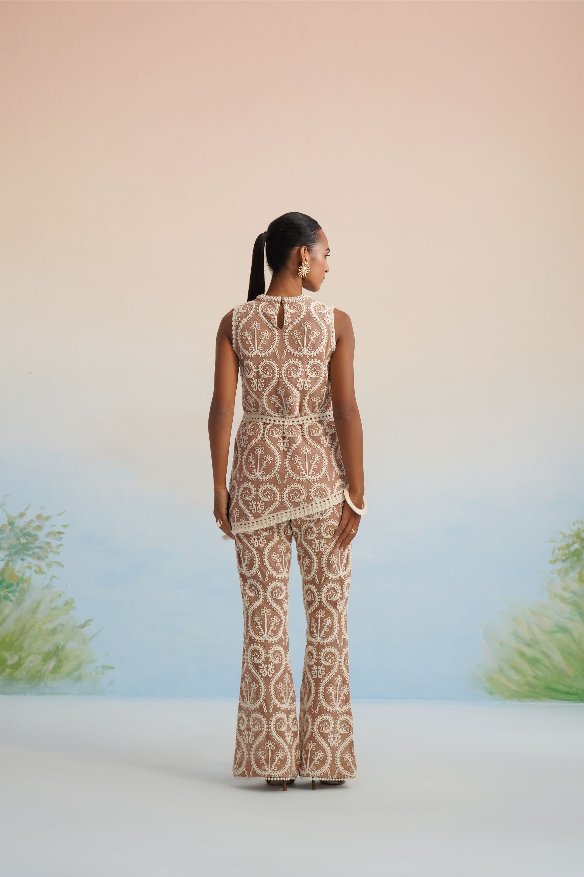 The Oasis Paisley Embroidered Boho Pant Set