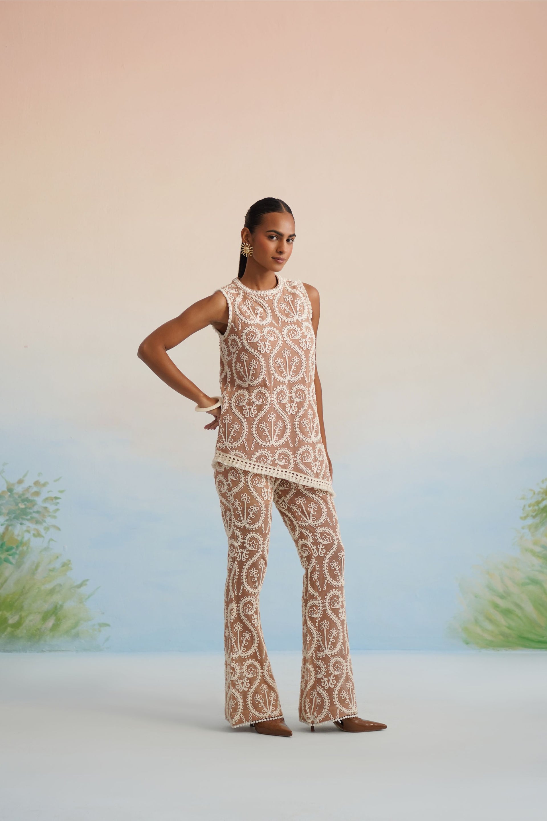 Bulevar Blossom - The Nomad Paisley Embroidered Pant Set