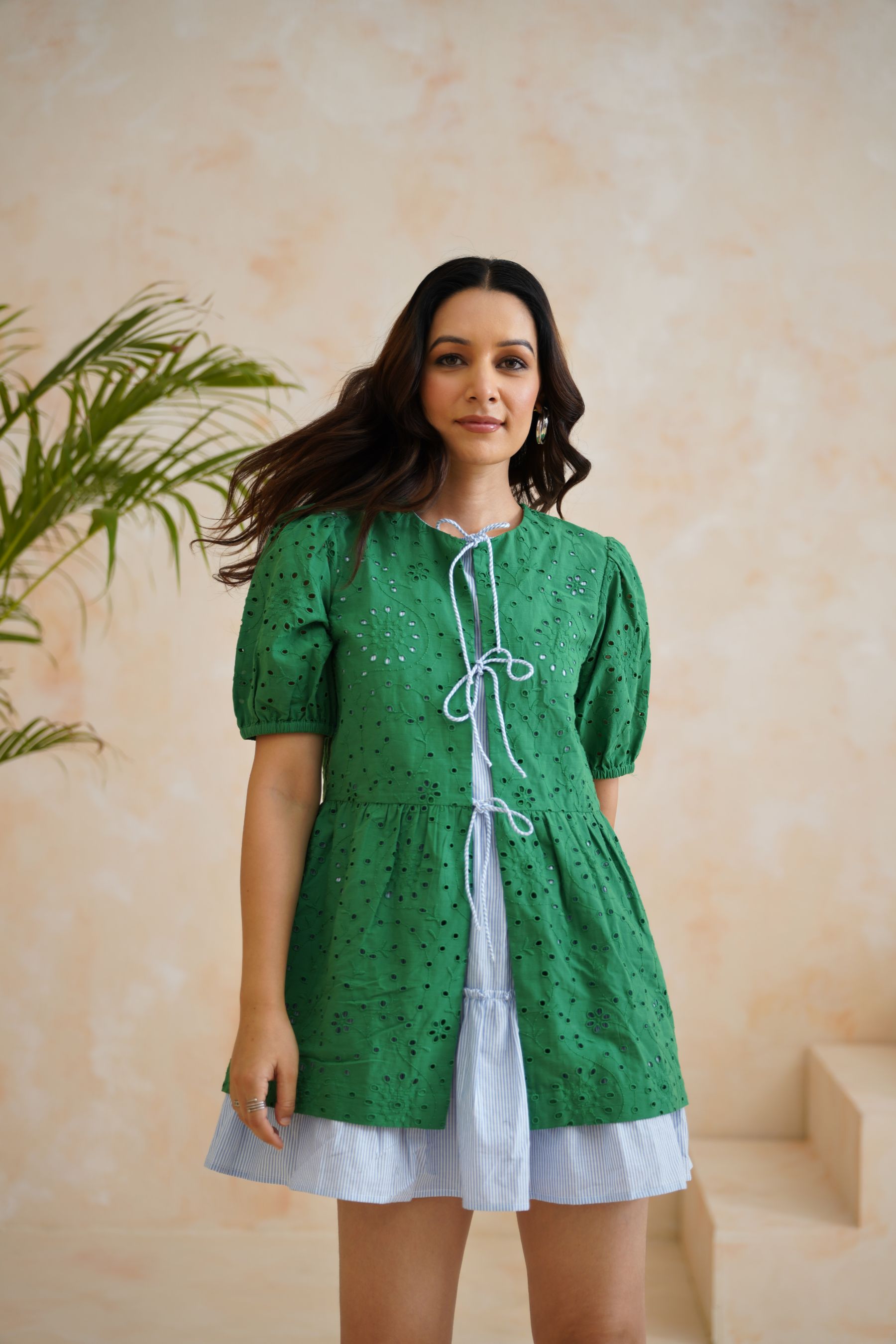 Tropical Oasis - The Meadow Breeze Schiffli Layered Dress Set