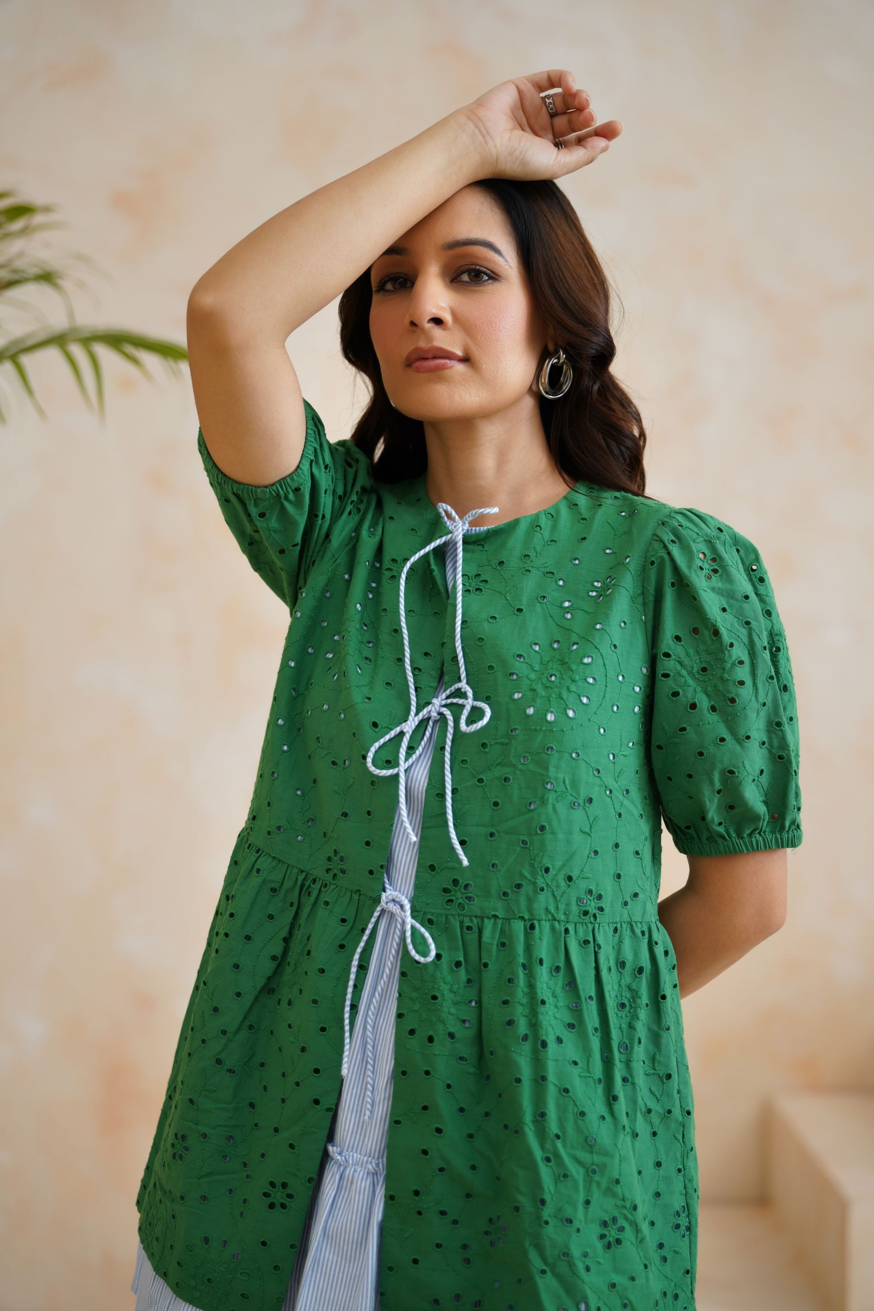 Tropical Oasis - The Meadow Breeze Schiffli Layered Dress Set