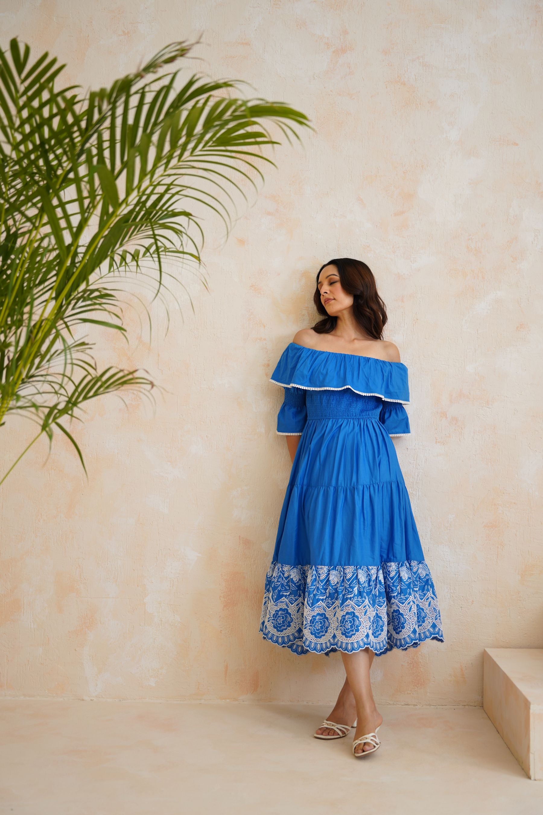 Azure Coast Bardot Dress