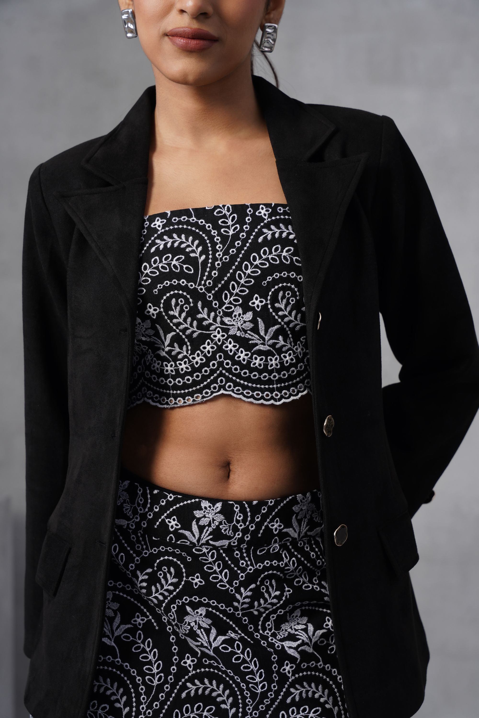 The Noir Blazer & Skirt Set