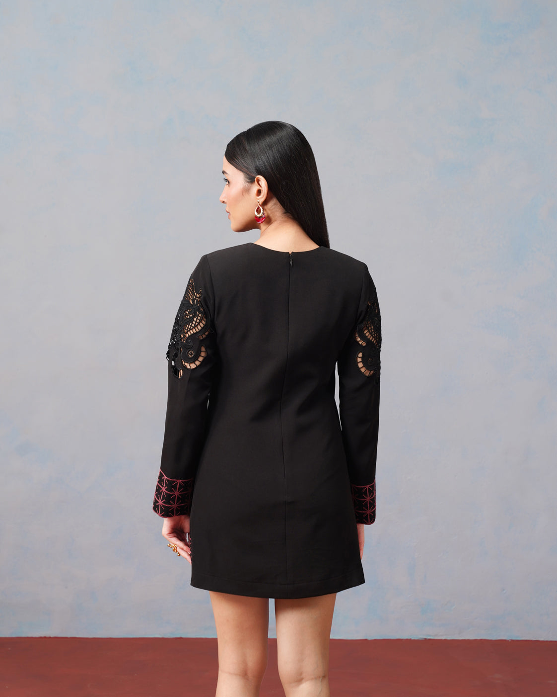 The Lumière Edit - The Rosalind Cutwork & Embroidered Shift Mini Dress