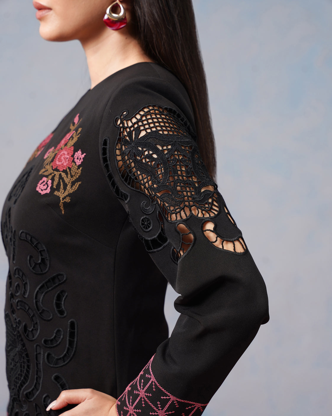 The Lumière Edit - The Rosalind Cutwork & Embroidered Shift Mini Dress