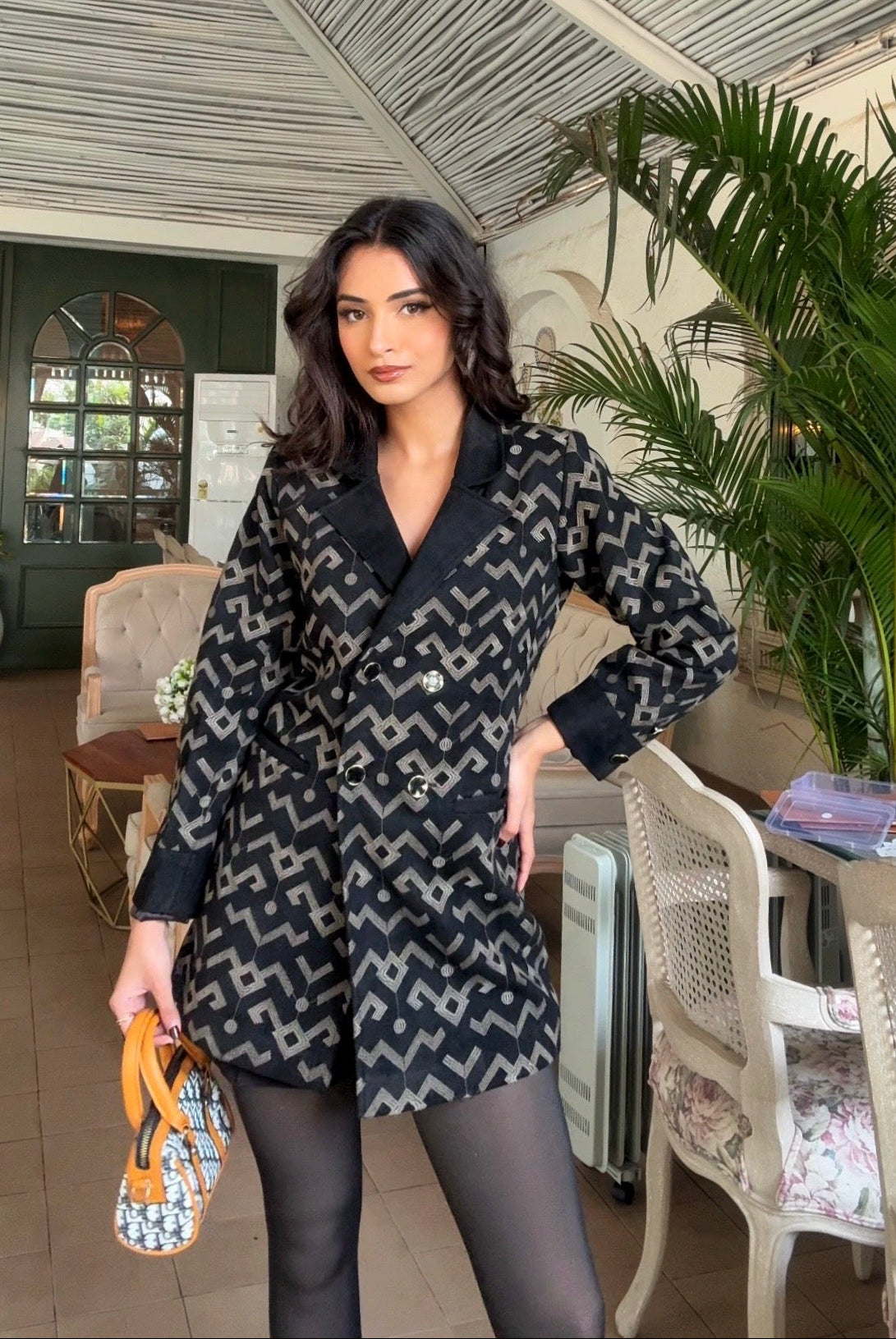 Iishnoor Flora in Starlight Double-Breasted Dress