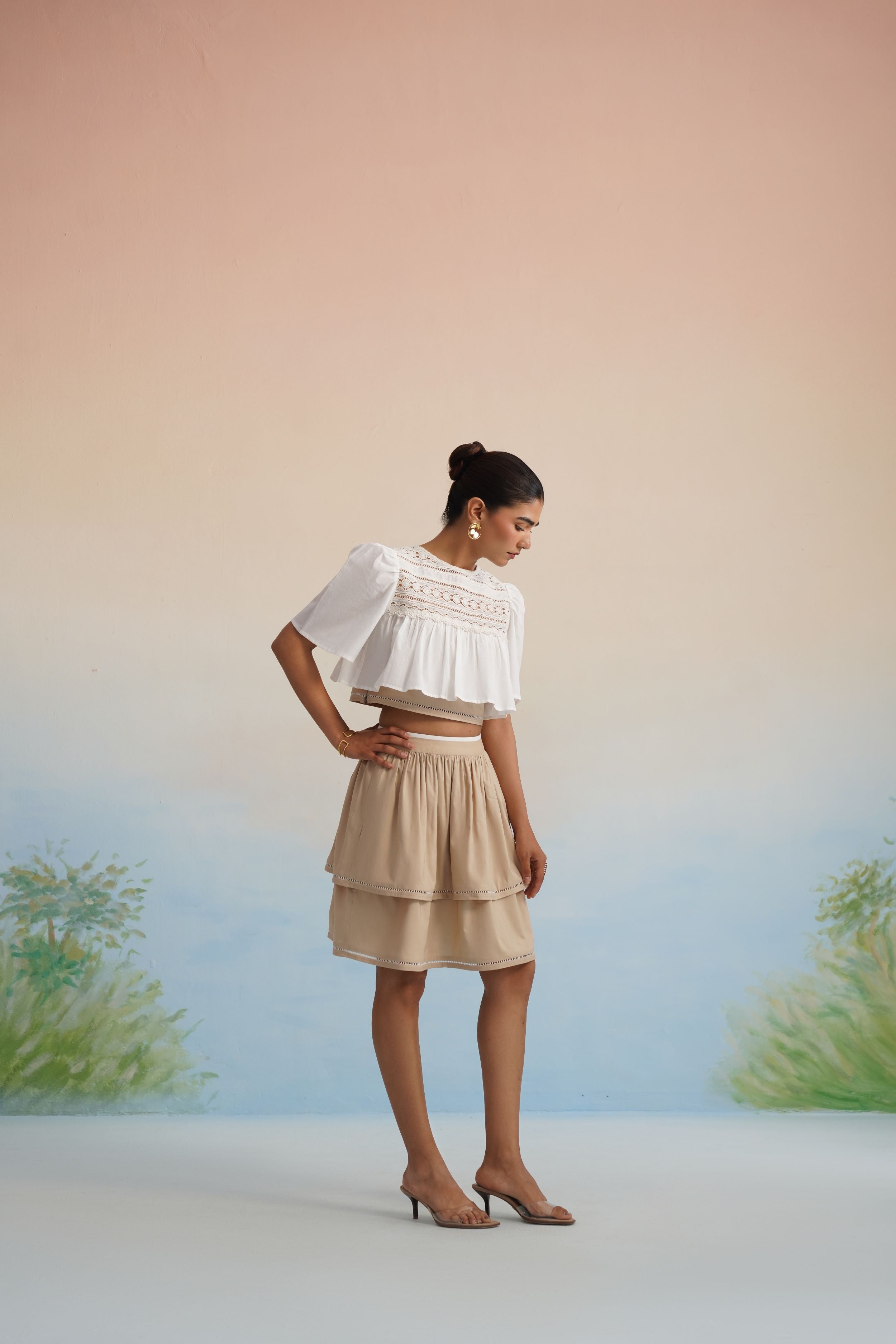 The Dune Tiered Ladder-Lace Skirt