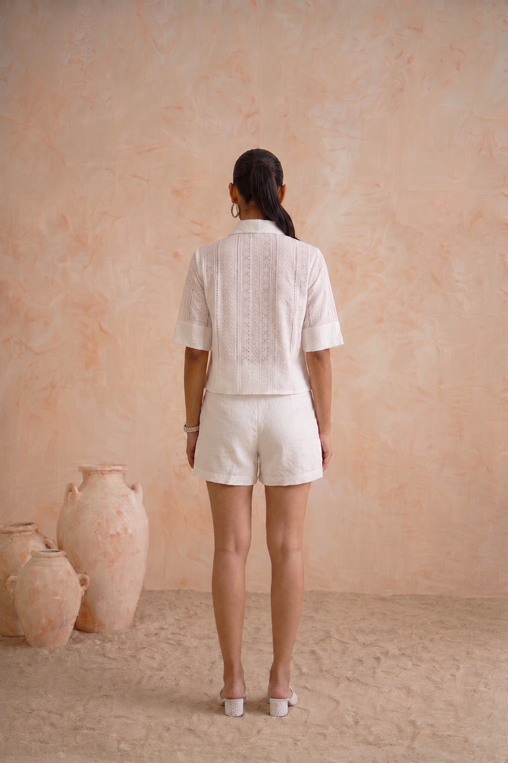 Tropical Oasis - The Monaco Crisp Cutwork Short Set