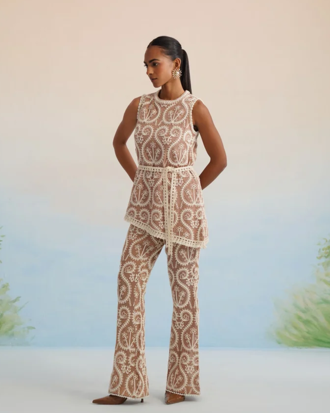 Bulevar Blossom - The Oasis Paisley Embroidered Boho Pant Set