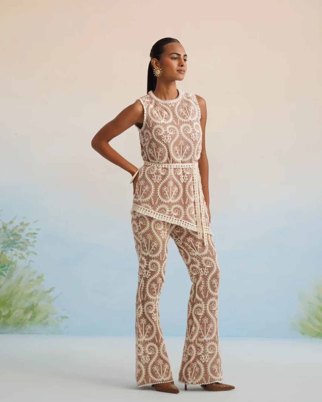 The Oasis Paisley Embroidered Boho Pant Set | 24-Hr Dispatch
