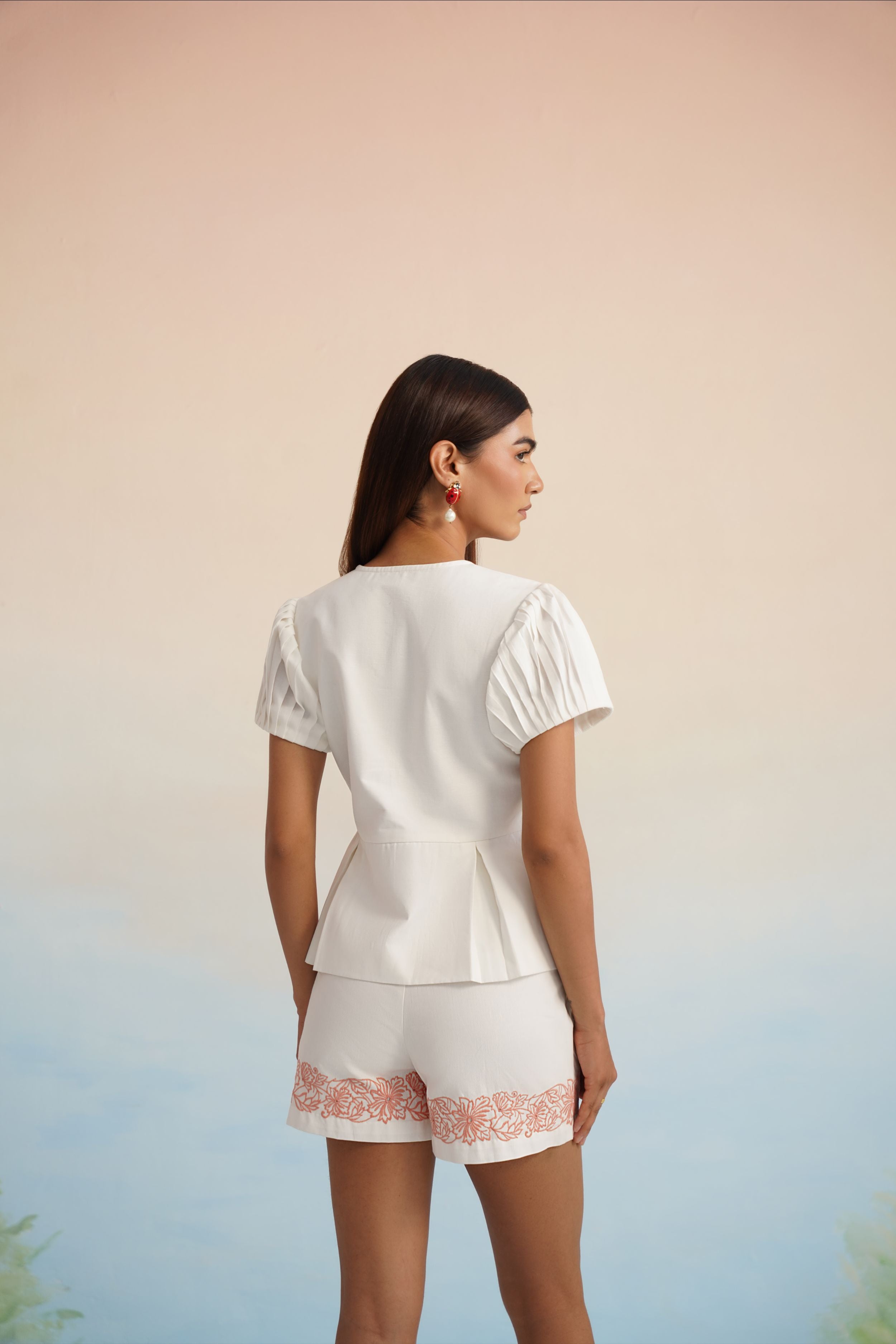 The Coral Bloom Tailored Shorts
