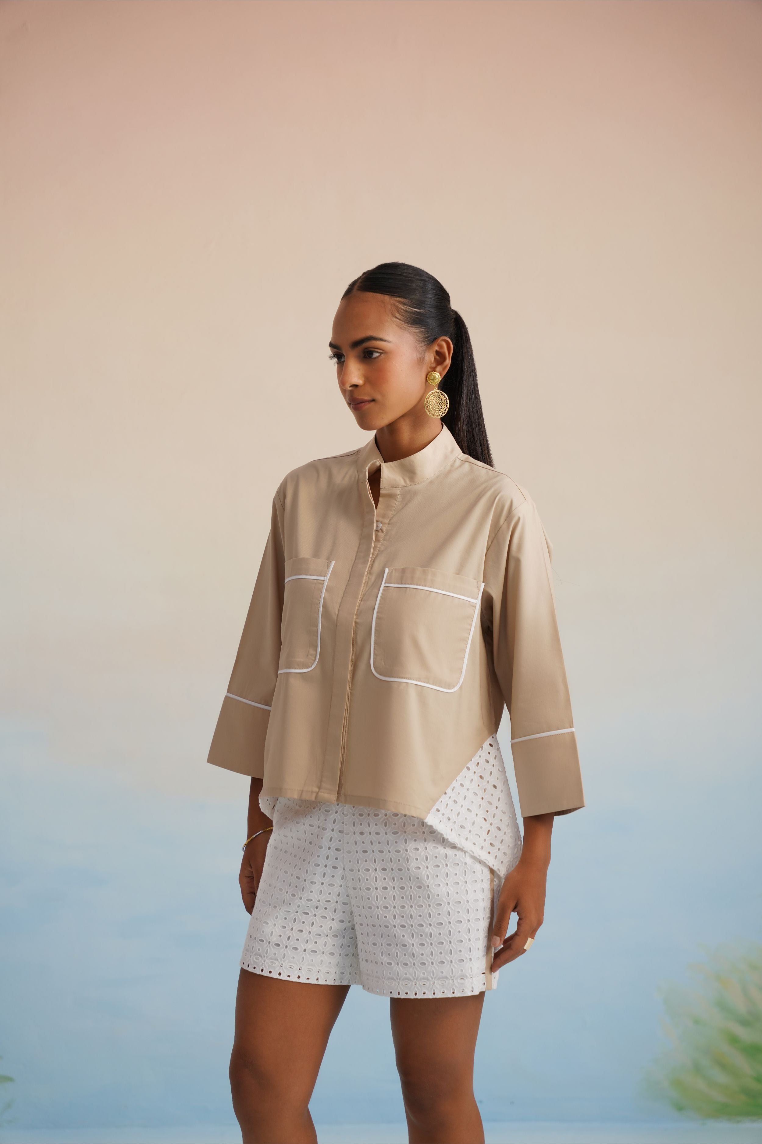 The Dune Stripe Eyelet Shorts