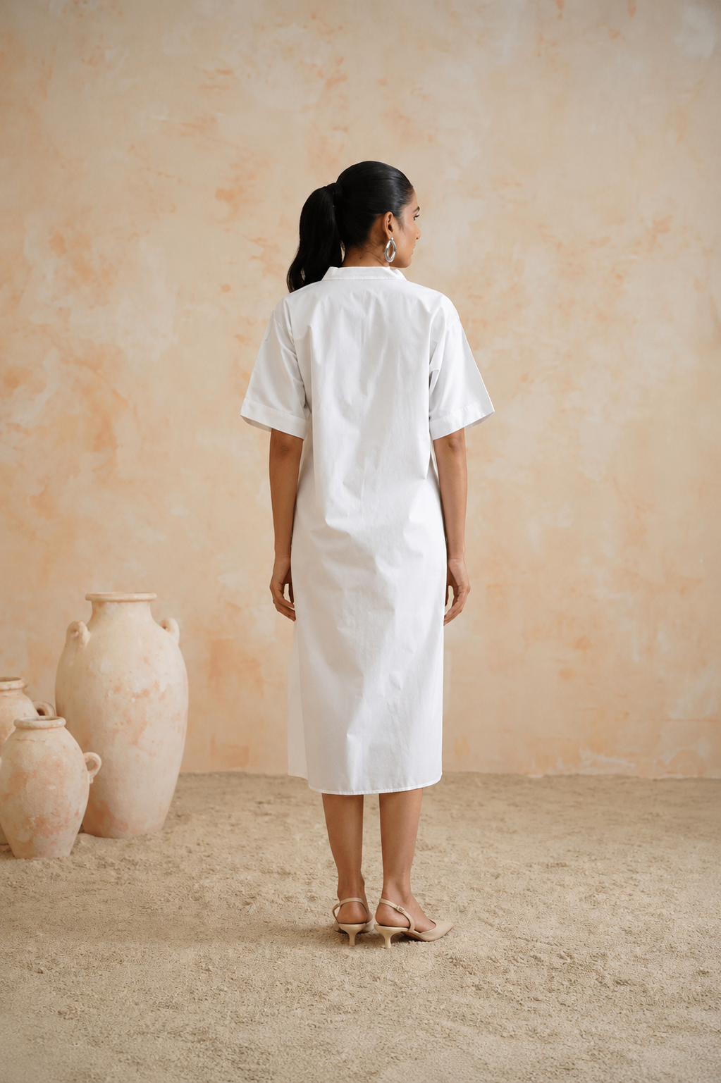 Tropical Oasis - The White Fringe Midi Dress
