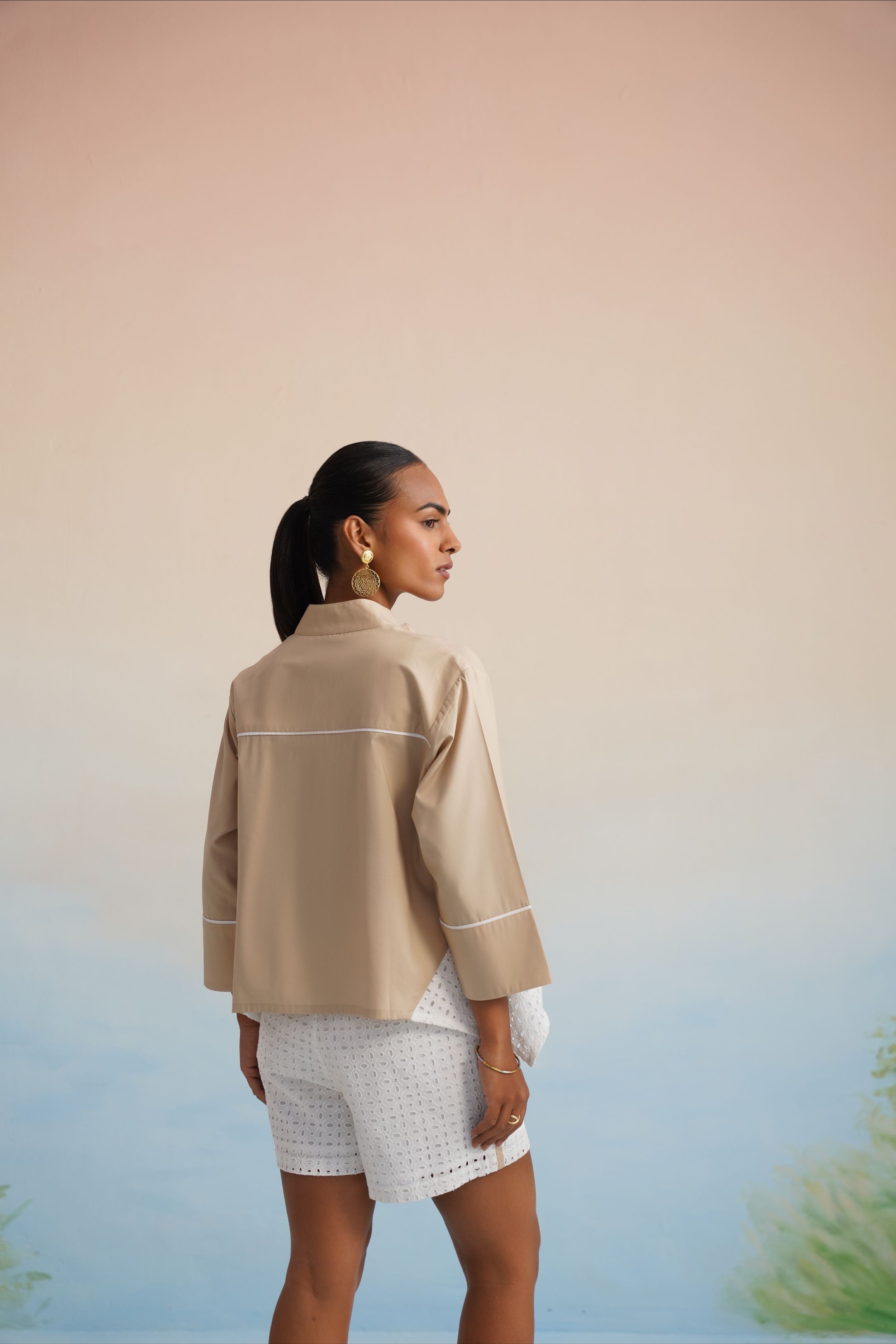The Dune Piped Eyelet Shirt