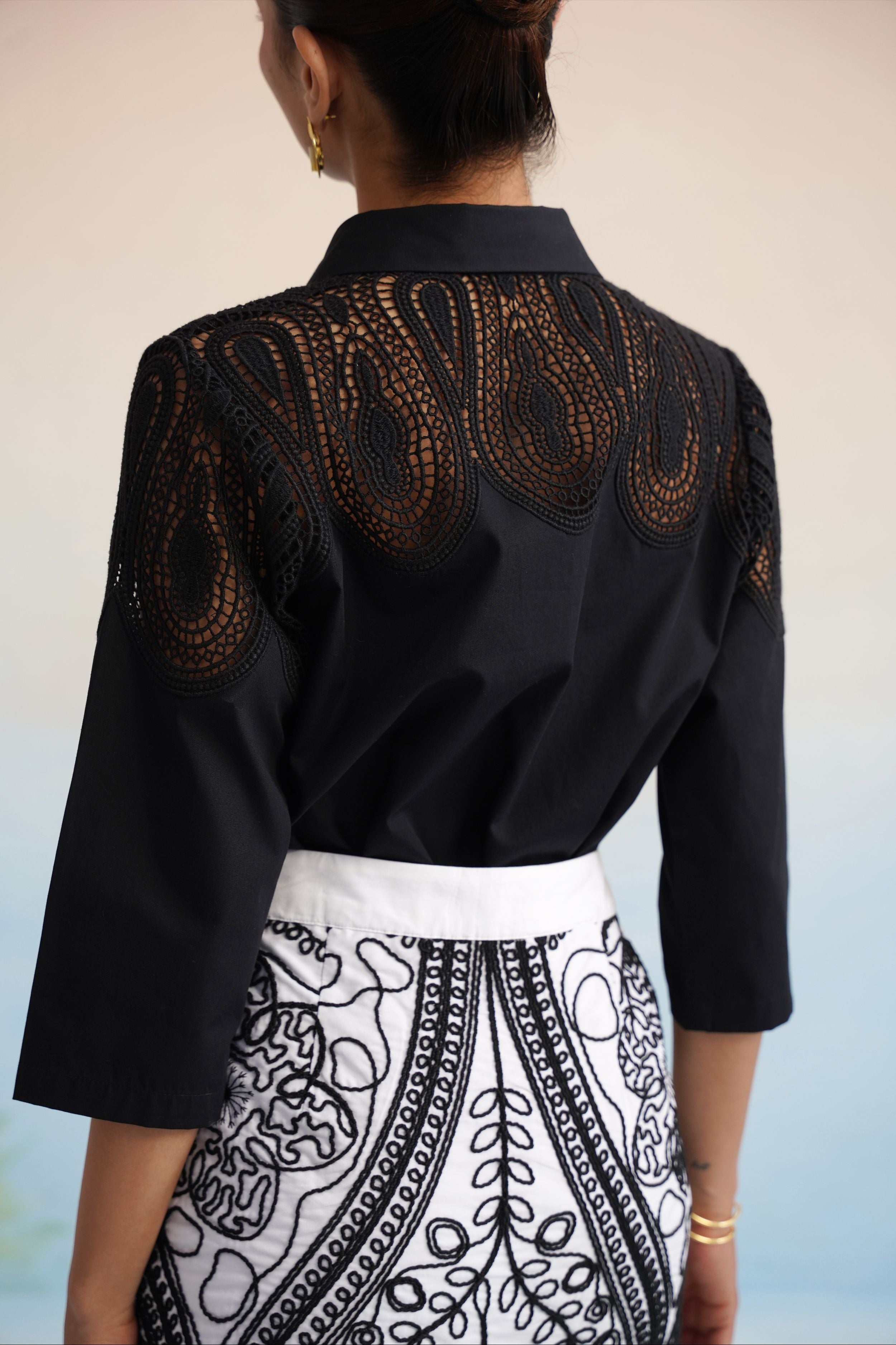 The Noir Elegance Lace Shirt